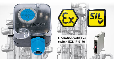 NEW: LGW-2G-…-SIL Differential pressure switch with SIL classification and contact output for air flow/fan monitoring in hazardous locations (ATEX)