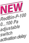 NEW: Binary differential pressure switch RedBin-P-100 with adjustable switch activation delay, for low pressure from 0-100 Pa